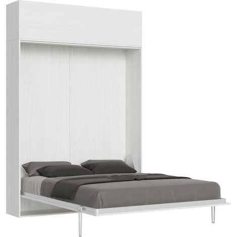 Letto matrimoniale Kentaro Bianco Frassino con pensile vasistas
