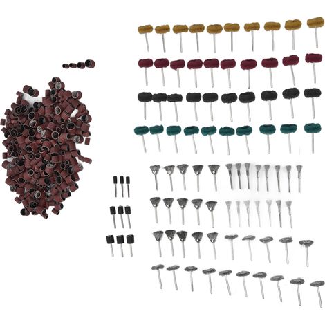 Set mit 423 Schleifhülsen für Schleifmaschinen, Poliertrommeln und -dorne, Schleifscheiben zum Schleifen und Polieren (1/5)