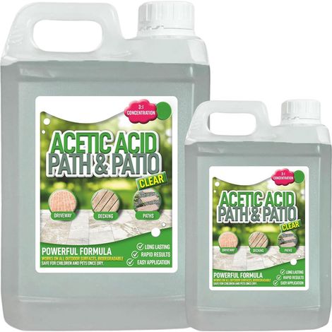 4 x 2.5 Litres Strong Garden Acetic Acid Vinegar Concentrated Outdoor Cleaner