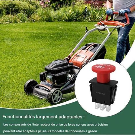 Bouton arrêt d'urgence – Nosheir – 14VDC 10A rouge – pour tondeuse, tracteur (1/4)