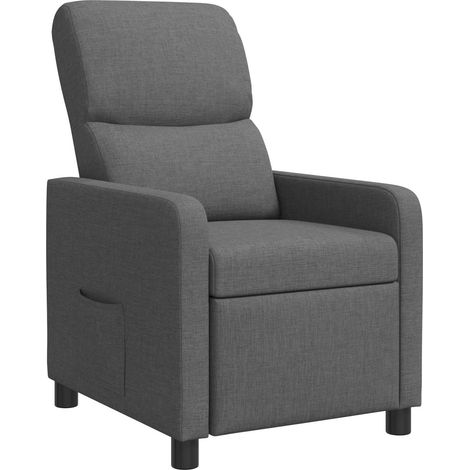 Poltrona reclinabile Grigio Scuro Tessuto vidaXL (1/5)