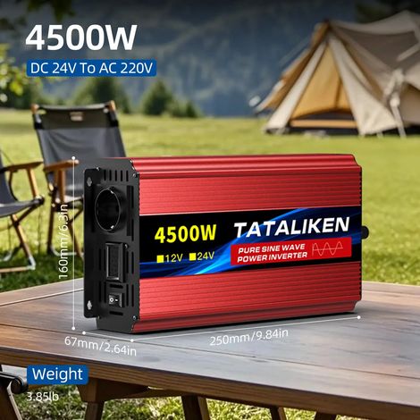 Reiner Sinuswelle Wechselrichter TATALIKEN 4500W 24V zu 220V Spannungswandler für Camping, Wohnmobil, Haushalt Notstrom und Autark‑Einsatz (1/5)