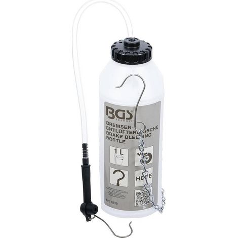 Bouteille de Purgeur de Freins 1L -  Transparent - Pratique et Résistante pour Entretien Freinage - D-Work