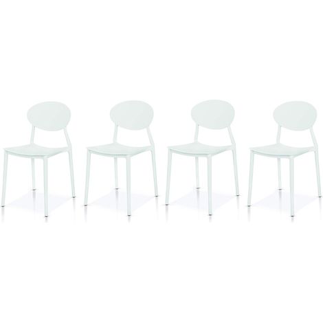 KONTE.DESIGN Set di 4 sedie BANG LAMPHU minimal in polipropilene Bianco (1/4)
