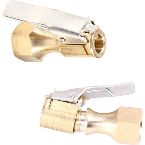Mandrin à Air en Laiton Ouverture D'air Facile 2pcs avec Clip de Verrouillage Résistance et Durabilité pour Gonfleur de Pneus Voiture (1/5)