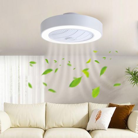 5 Blades LED Lights Ceiling Fan Adjustable Speed Dimmable IR Remote Control