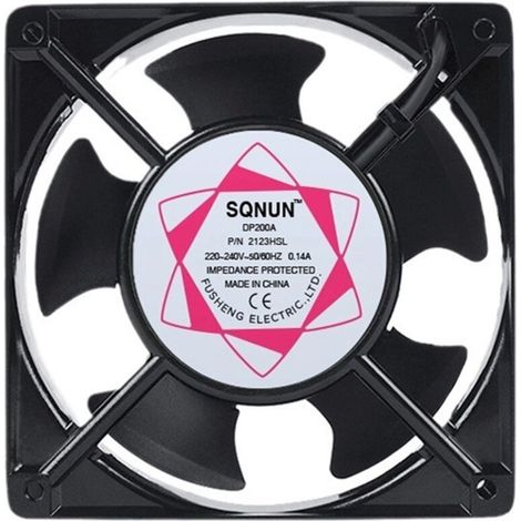 Ventilateur axial haute température 120 x 120 x 38 mm – Pales en métal silencieuses – Optimise circulation air chaud – Compatible poêles et chaudières