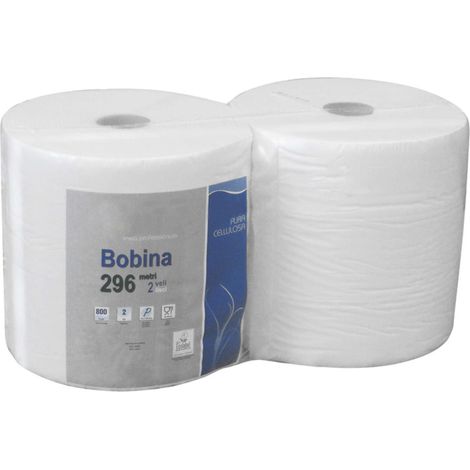 Carta Cellulosa Liscia M 296 (per Rotolo) 800 Strappi 2.00 Rotoli