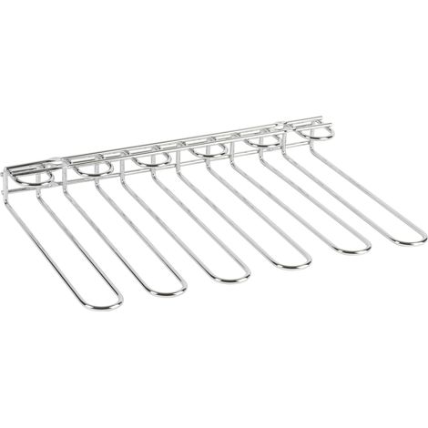 Rack à verres double fixation - Porte-verres - Support Mural ou sous-étagère - Acier Chromé - Environ 20 verres - 45 x 36 x 6 cm (1/5)