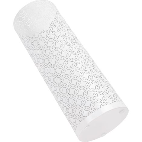 Porte-parapluie rond en métal blanc, idéal pour les entrées, les studios et les restaurants. (1/5)