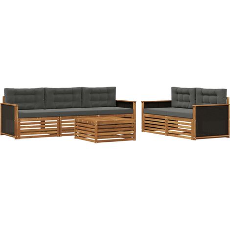 Outdoor-Sofagarnitur 6 stk. Natur und Anthrazit vidaXL (1/5)