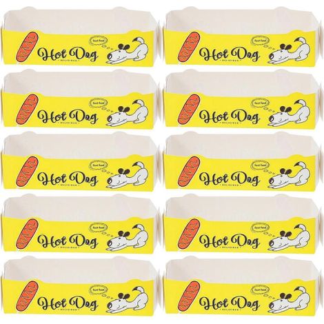 50 faltbare Einweg-Servierschalen aus Papier für Snacks, Hotdogs, Pommes frites und Hähnchen. – M (1/3)