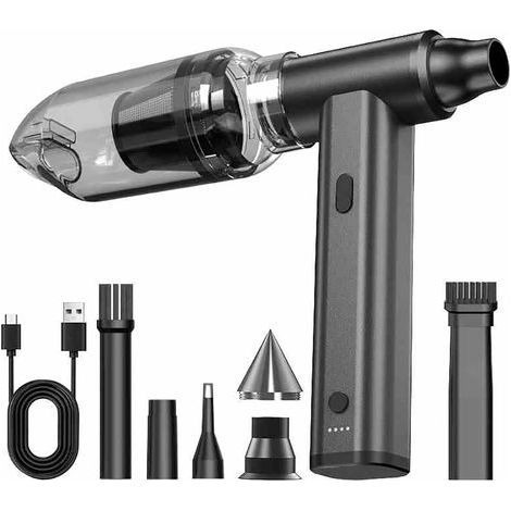 Souffleur Turbo LED de 7 Pouces – Mini Souffleur de Neige Turbo pour Voiture & Aspirateur de Voiture 2 en 1, Souffleur Électrique Portable pour Souffler la Poussière, l’Eau et la Neige, Nettoyage en P (1/5)