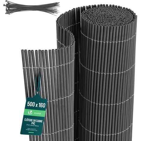 Clôture en canisse PVC 160x500cm Anthracite (1/5)