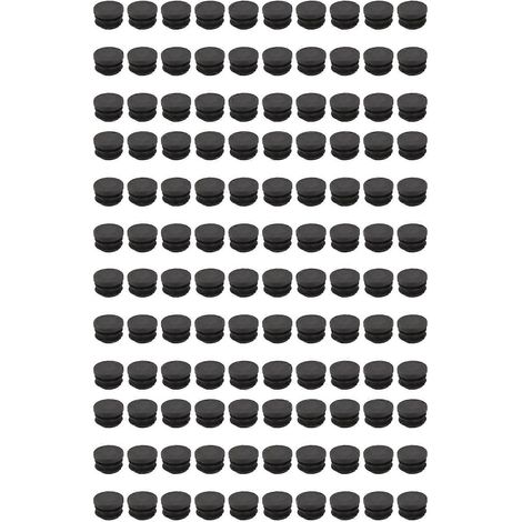 Embouts ronds pour joints de pieds de table et de chaise, diamètre 19 mm, 120 pièces, noirs. (1/5)