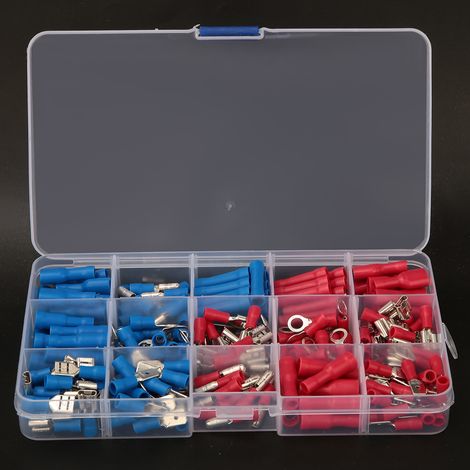 Lot de 200/300/360 connecteurs électriques à sertir, cosse fourche isolée, kit de câblage assorti pour fil, embouts de connexion (1/5)
