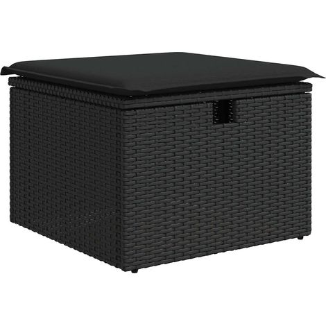 Maison Exclusive - Juego de Sofá con cojín Manual Negro ratán sin (1/5)