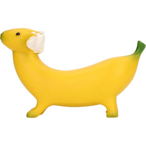 Sculpture Chien Banane Résine Décorative, Mignon et Léger pour Bureau Maison - 13x8cm (1/5)