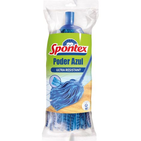 Spontex Fiocco Poder Azul, Fiocco a Frange in Tessuto non Tessuto, lavabile in lavatrice, su tutti i tipi di pavimenti (1/5)