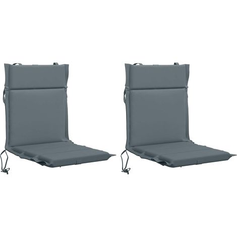 Lot de 2 coussins de chaise à dossier haut GEMERT - 110 × 50 × 3 cm - bleu - 100 % polyester