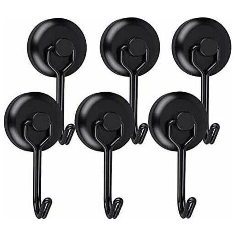 Crochet Aimanté Puissant Crochet Magnetique Frigo Noir Néodyme Pivotants Aimant Crochet Magnétique Crochets Aimantés Magnétiques pour Cuisine Torchon Tableau 6pc T-Audace (1/4)