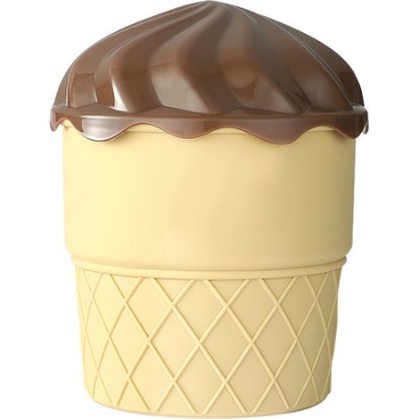 Seau à glaçons en silicone forme crème glacée marron pour cocktails whisky café grande capacité durable et réutilisable (1/5)