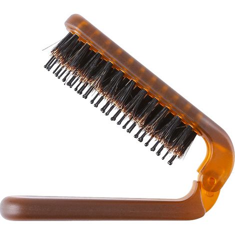 BARKBUSTERS 1 pièce brosse à poils de sanglier brosse de toilettage de voyage portable compacte (ambre) (1/4)
