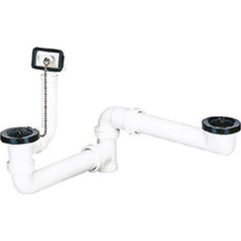 DALLMER Set piletta di scarico e troppopieno 023 U, 1 1/2", 110305