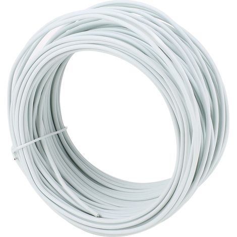 Flexibler, PVC-ummantelter, verzinkter Eisenbindedraht für Telekommunikationskabel, 1,5 mm x 20 m, rundes Ende, weiß (1/5)