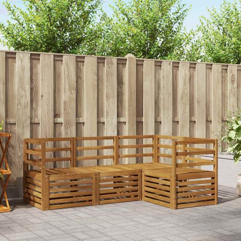 Sofagarnituren 4 pcs Natur Massivholz Akazie (1/5)