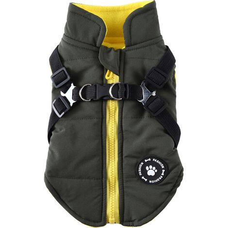 Vêtements d'automne et d'hiver pour chiens Vêtements rembourrés en coton chaud imperméable pour animaux de compagnie(S) (1/5)