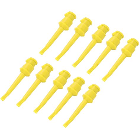10 J.30007 pinces de test pour multimètre pour crochets de test électroniques de soudage, utilisées pour les tests de tension et les tests de circuits généraux, jaunes. (1/5)
