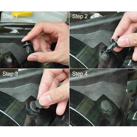 Lot de 100 pinces de retenue pour carrosserie auto, clips universels en nylon, tailles multiples, rivets à pression (1/5)