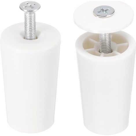 Butée Volet Roulant 40mm Butée de Volet Roulant Bouchon d'Arrêt en Plastique avec Rondelles et Vis pour Volets Roulants Lames de Volets Roulants, Blanc (1/5)