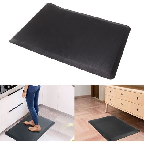 Tapis de cuisine - PVC Noir 44x70cm - Anti-dérapant et imperméable - Tapis pour sol cuisine et salle de bain - Decoration pour maison bureau hotel (1/5)