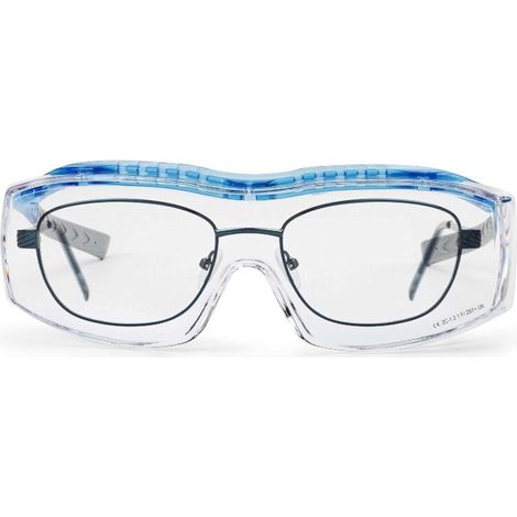 ZOLGINAH Lunette de protection travail pour porteurs de lunettes Sur-lunettes de sécurité avec protection latérale intégrée Lunettes avec verres clairs, antibuée, anti-rayures et anti-UV (1/5)