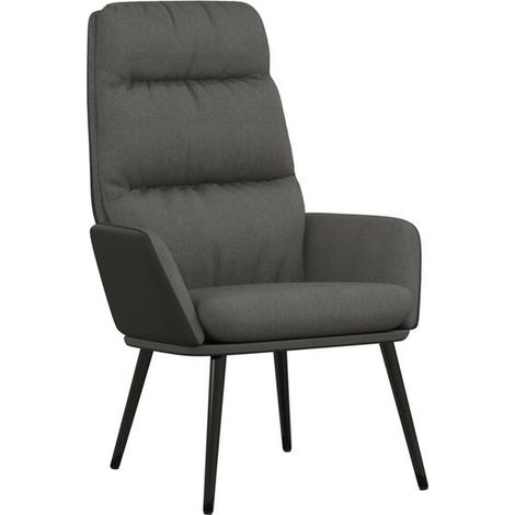 Fauteuil inclinable en tissu gris foncé (1/5)