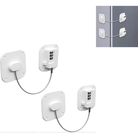 Lot de 2 mini serrures à code numérique blanches, pour réfrigérateurs, armoires et tiroirs (1/5)