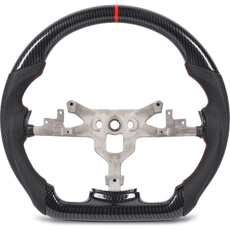 Volant Hydro Dip en Fiber de carbone, cuir perforé avec coutures rouges, conception ergonomique de remplacement pour C6 2006 – 2011 (1/5)
