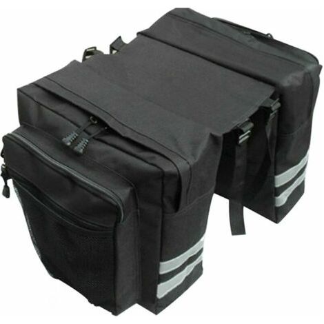 Sacoche Sacoche Vélo, Sac Etanche Arrière Tronc, Double Sacoche Vélo Porte-bagage, Sac Pliable Rangement pour Déplacements, Voyages, Pique-niques, Cyclisme, Outdoor Sport(Noir) (1/5)