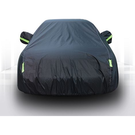 Housse de protection auto XXL noire imperméable 5,3x2,0x1,5m, abri véhicule extérieur grande taille, couverture anti-pluie et anti-poussière, bâche de garage pour voiture (1/4)
