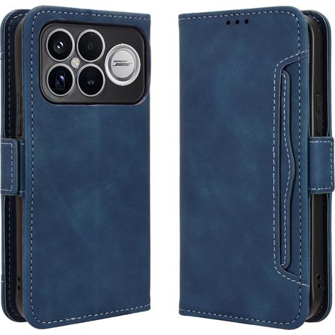 Funda tipo libro para Xiaomi Poco F8 Ultra, ranura para tarjeta, azul. (1/5)