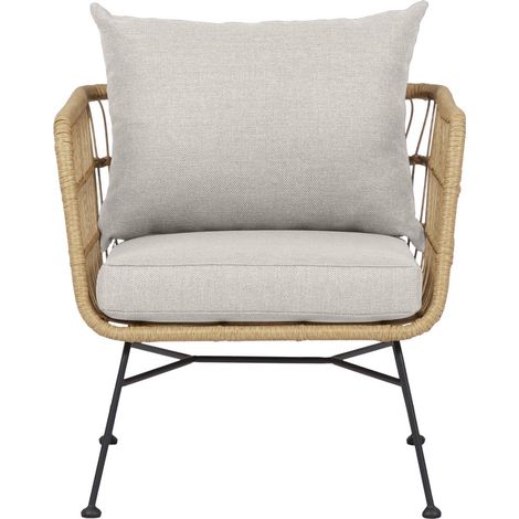 Nina Chaise de jardin avec support d'assise, beige.