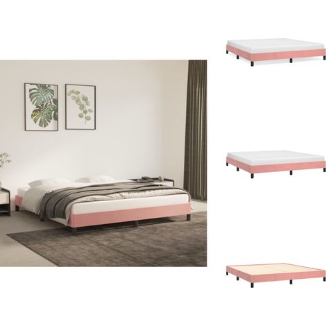 Bettgestell Rosa 180x200 cm Samt - Samtbettwäsche - Rosa Bettgestell - Doppelbett Gestell - Boxspringbett - Bettrahmen (1/5)