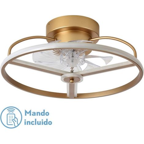 FABRILAMP Ventilatore 60w Dc Bora Gold 8 Pale Transp.18x50x50cm 6 Vel. 3 Colori / Terremoto, Memoria, Timer & Dimmer 5100lm (1/4)