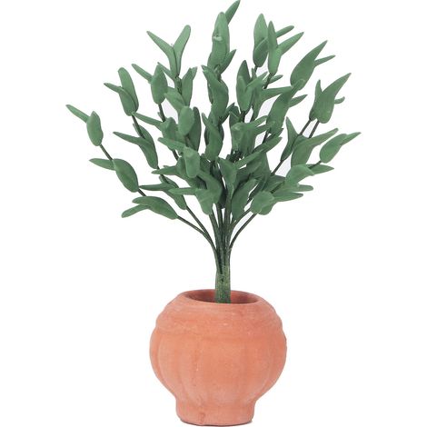 Mini plante en pot feuillue réaliste pour maison de poupée 1:12, décoration de jardin miniature mignonne avec bonsaï simulé (1/5)