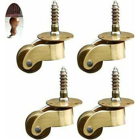 4pcs roulettes pivotantes, XU, Roulettes pour Meubles en Laiton, Roulettes de Transport,roulement Silencieux, Pour Meubles, Appareils & équipements,- - KZQ (1/4)