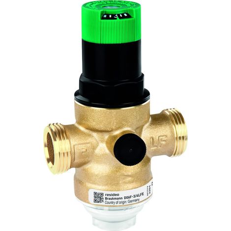 Resideo Riduttore di pressione D06F-LF ottone senza piombo, LFE, R 3/4, D06F-3/4LFE