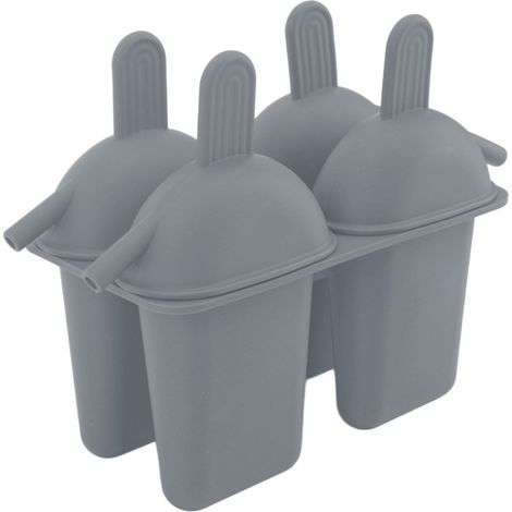 Moule à glace en silicone pratique et portable, idéal pour faire des glaces maison (50 bâtonnets inclus, gris).