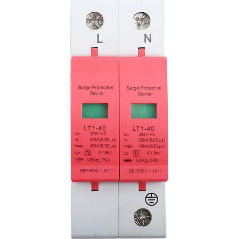 AC Protector Power Protector Disqueur Dispositif House Protecteur Tadre de Tension Basse Tension pour les Accessoires d'électronique de Protection du Tonnerre Photovoltaïque (2p40ka) (1/5)